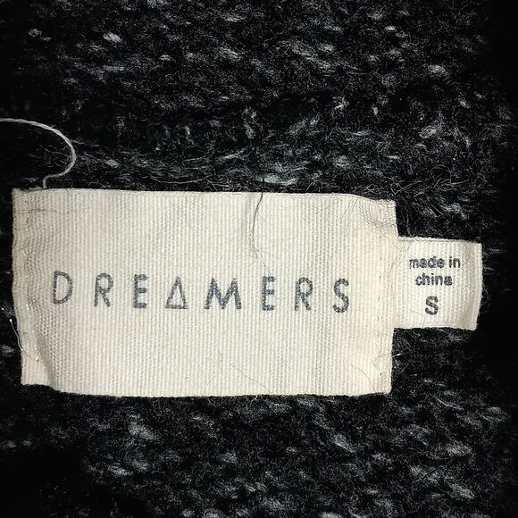 Dreamers Oversized Chunky Sweater Top Small Marled Gray Cowl Neck Slim Sleeves - Picture 8 of 11